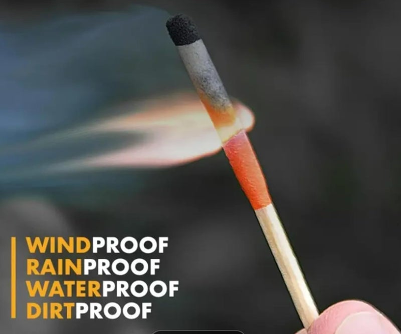 eGreen99 Emergency Fire Starter | Windproof & Waterproof Storm Matches with Waterproof Case & Wax Rope | Survival Gear for Camping, Hiking, Bushcraft, Outdoor Survival - Image 4